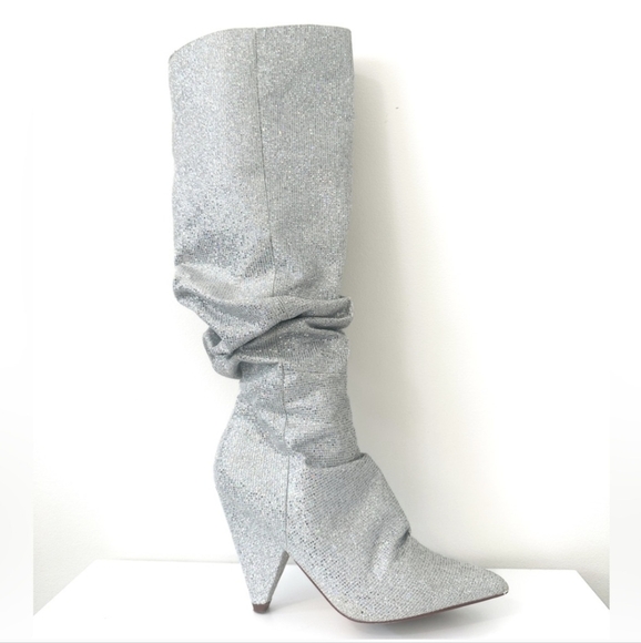 Cape Robbin Silver Sparkle Heeled Boots - Picture 7 of 14